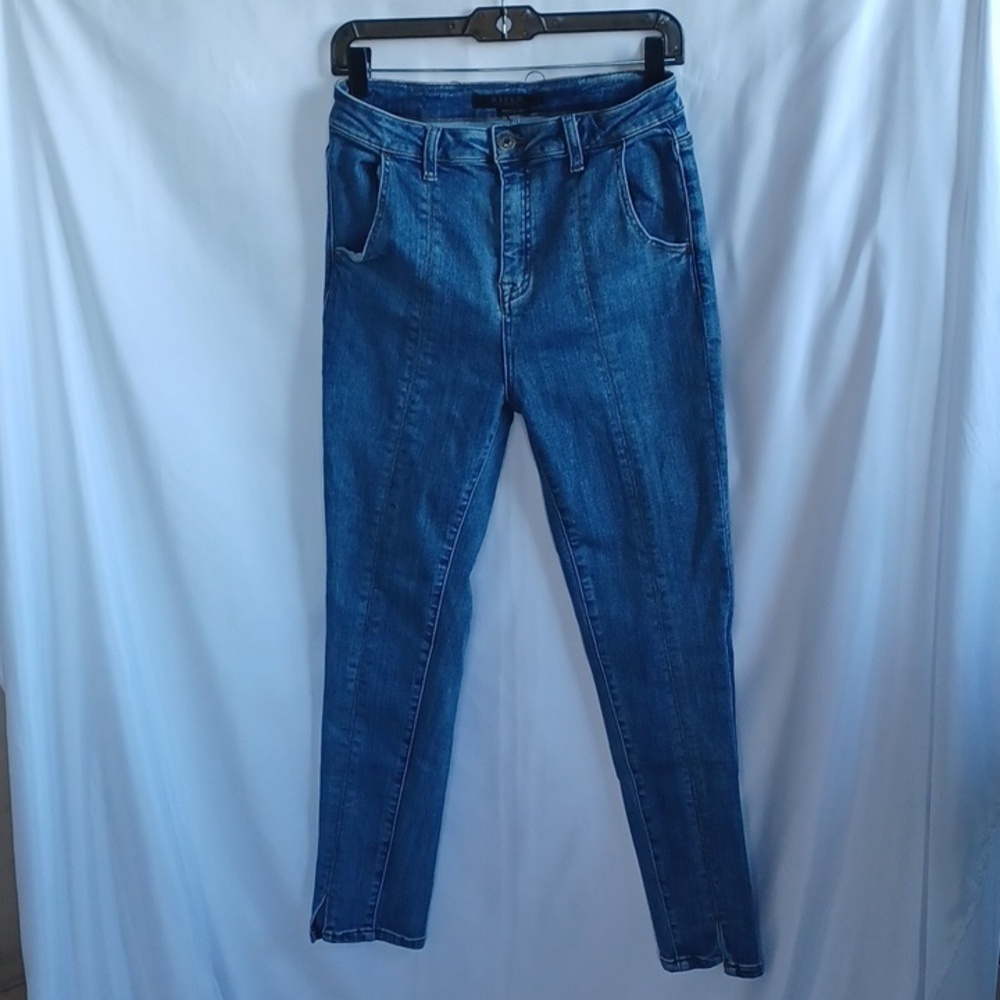 RISEN high rise front seam detailed skinny jeans